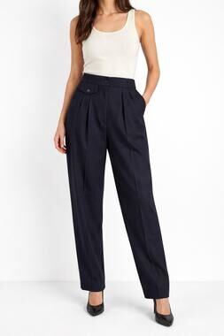 Vintage190s Jones New York Country wool Navy Pleated Pants 4 -6